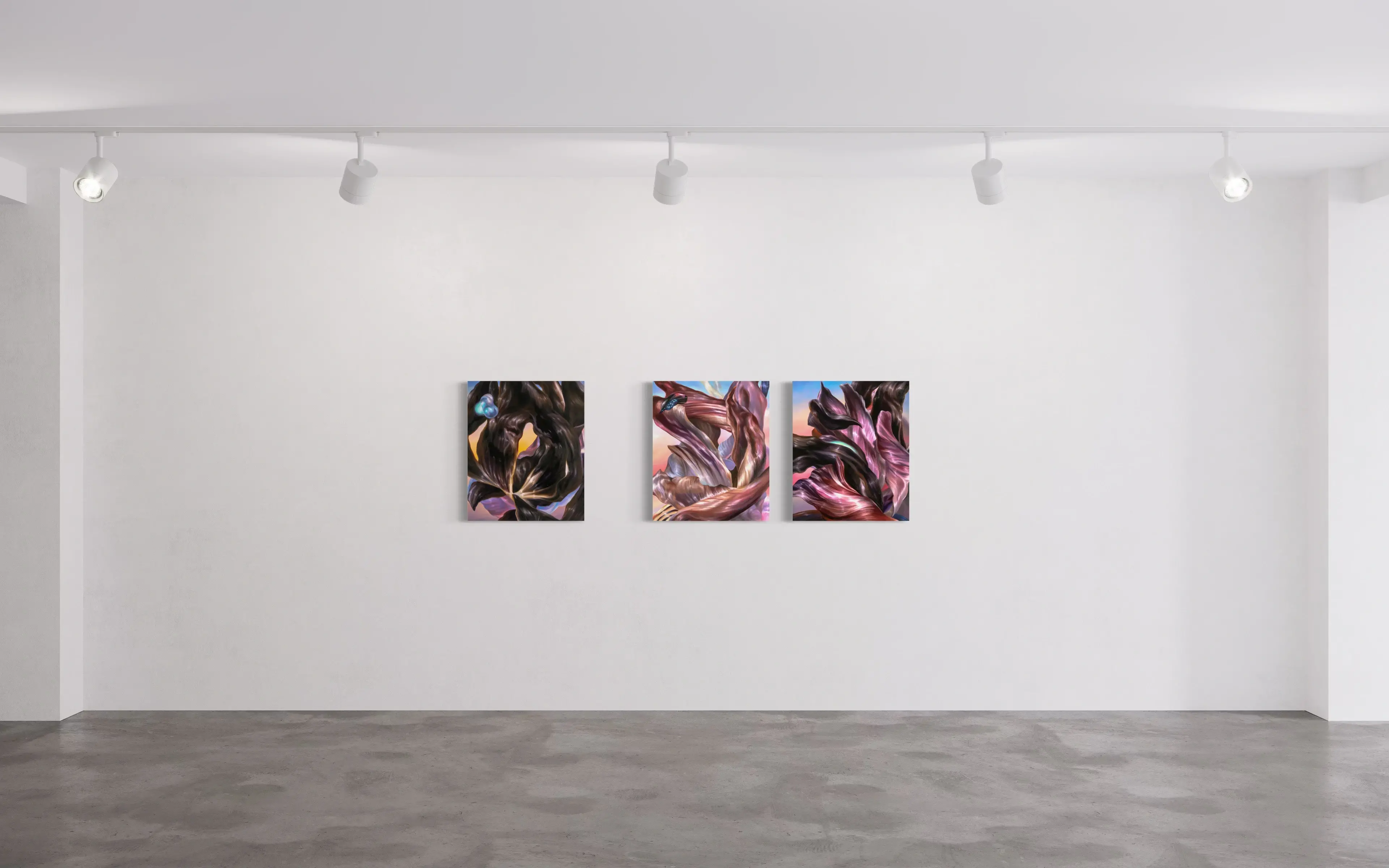 Hier sehen wir das Kunstwerk "Glimpse" in der Technik "Öl auf Leinwand" aus dem Jahr 2024 der Leipziger Künstlerin Philippa Brück, vertreten durch die zeitgenössische Hamburger Kunstgalerie "Galerie von Wegen" im Levantehaus in den Mönckebergstraße 7. 