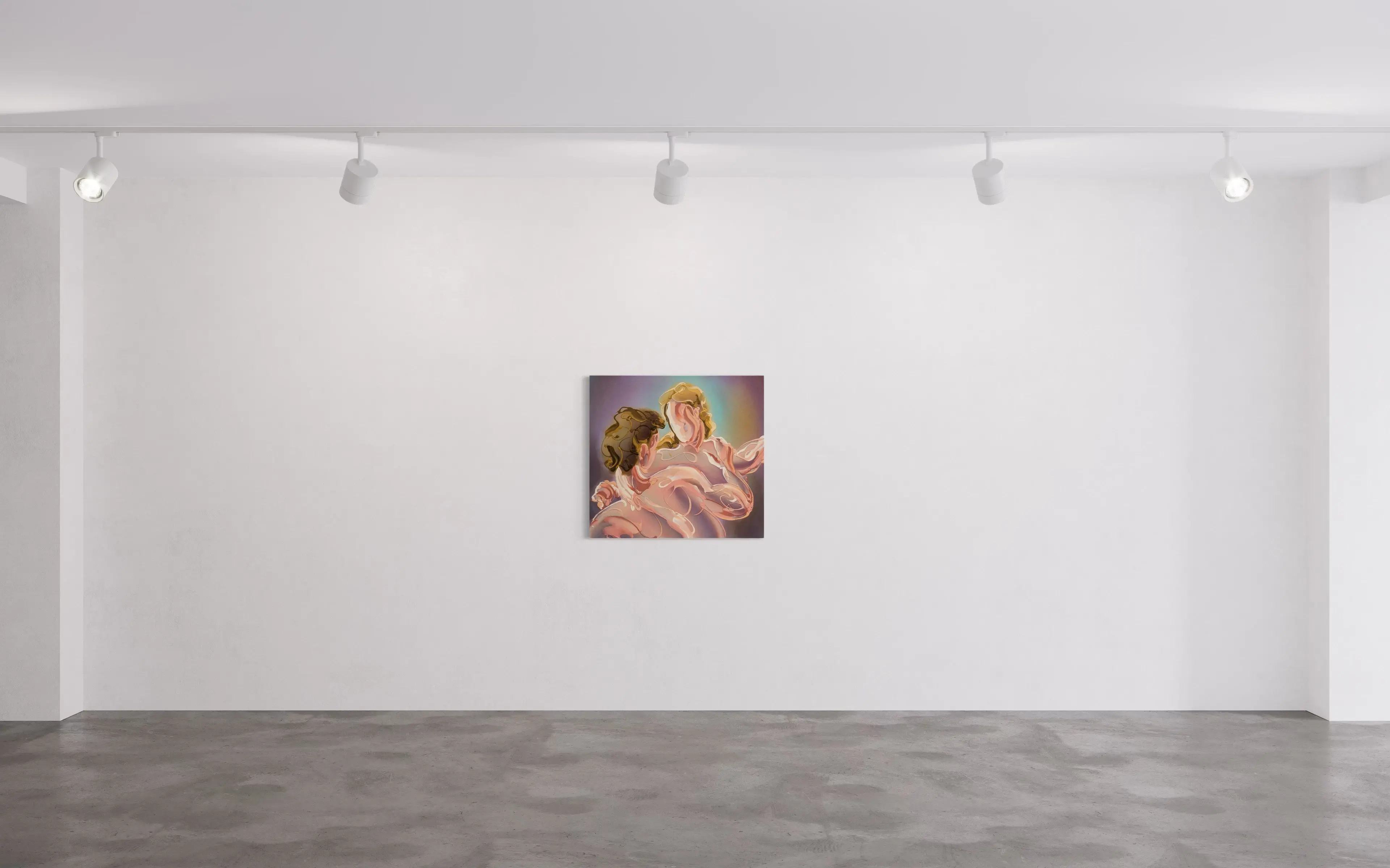 Hier sieht man das Werk "Circled" als Raumansicht aus dem Jahr 2025 des Berliner Künstlers "Lennart Grau", vertreten durch die zeitgenössische Hamburger Kunstgalerie "Galerie von Wegen", mit Sitz im Levantehaus in der Mönckebergstraße 7.