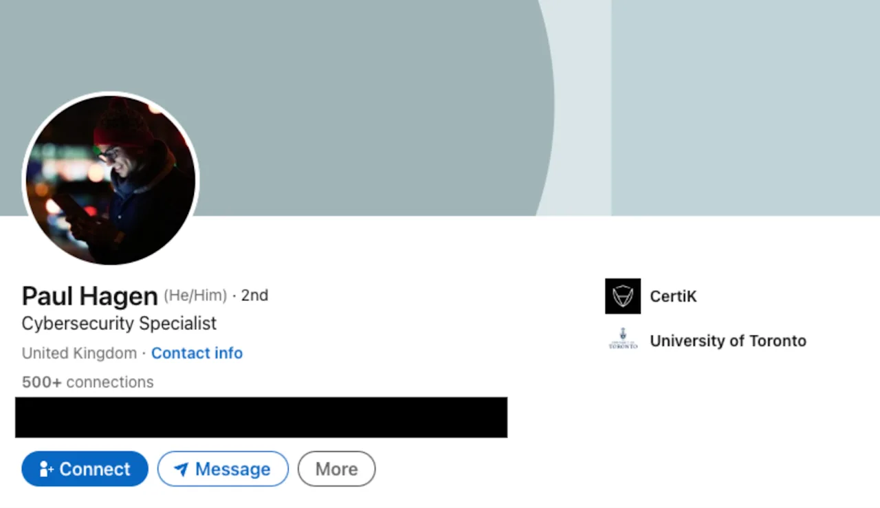 Professional Networking Profile of a Cybersecurity Specialist