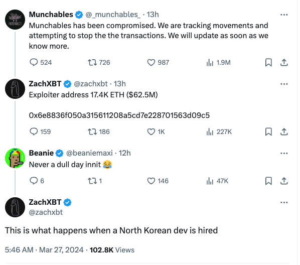 Social Media Reactions to Munchables Project Compromise