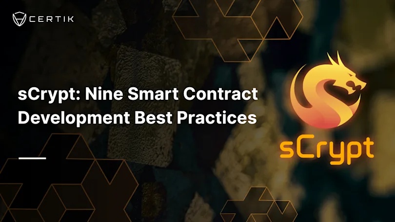 sCrypt: Nine Smart Contract Development Best Practices