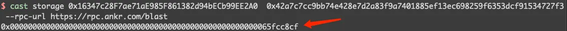 Smart Contract Storage Query Command in Terminal