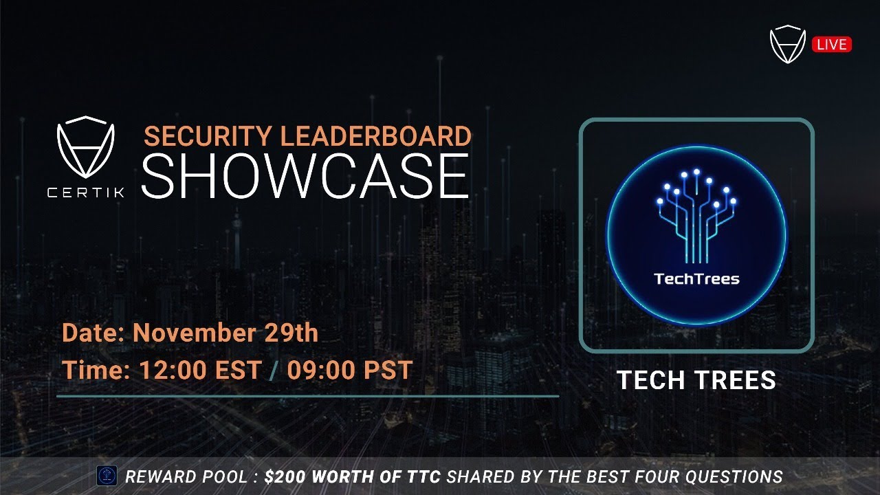 Security Leaderboard LIVE! Showcase x TechTrees | CertiK