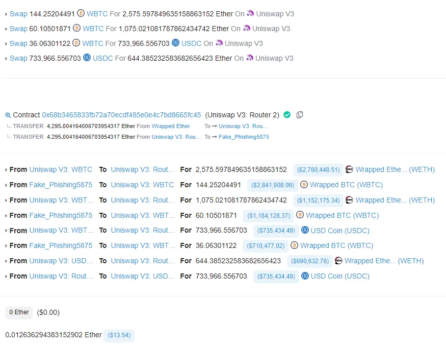 WBTC to ETH