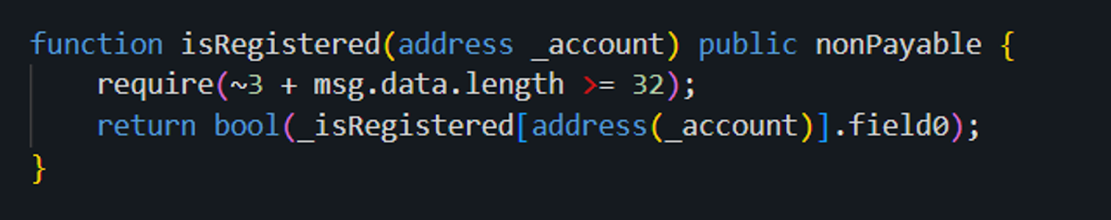 Solidity Function to Check Account Registration