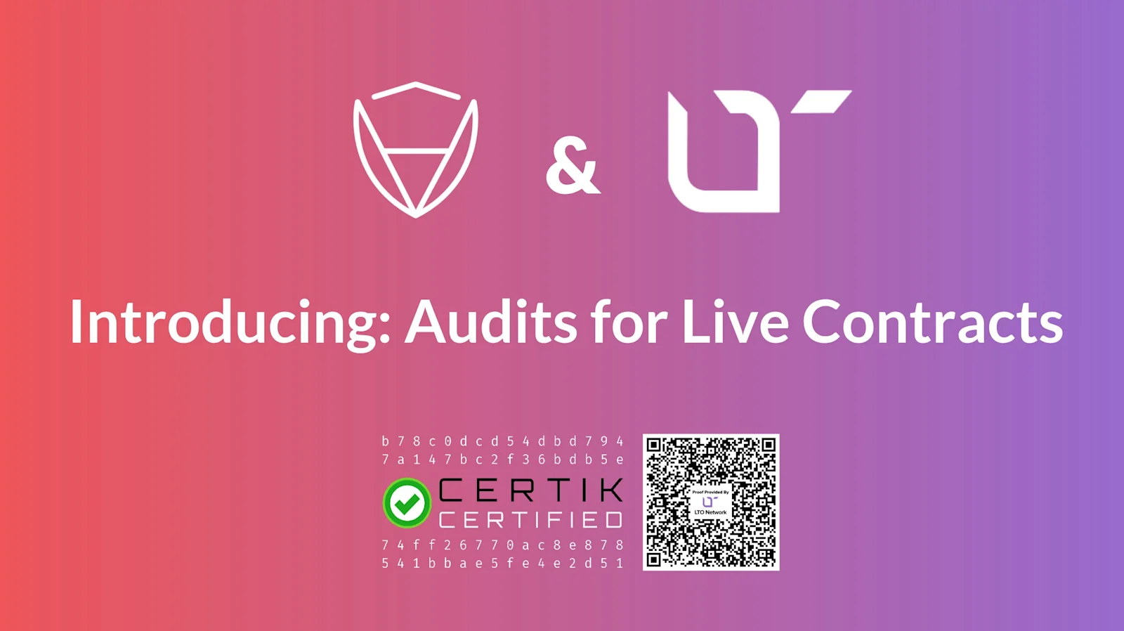 Introducing: Live Contract Audits on LTO Network with CertiK