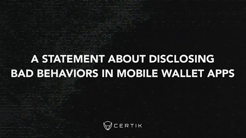 A Statement about Disclosing Bad Behaviors in Mobile Wallet Apps