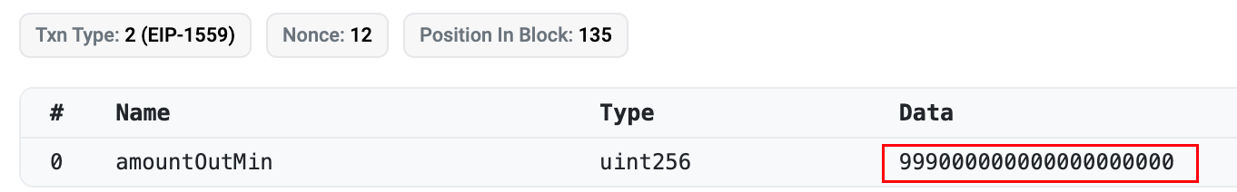 Blockchain Transaction Parameters