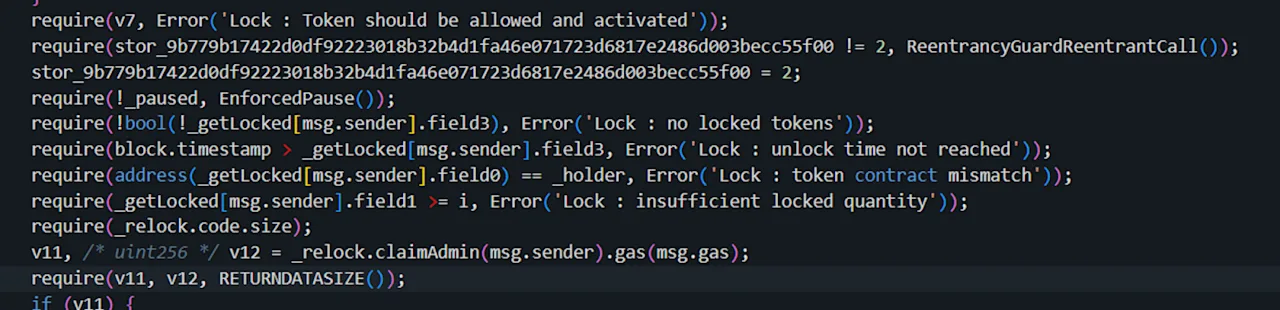 Smart Contract Code for Token Locking and Time Validation