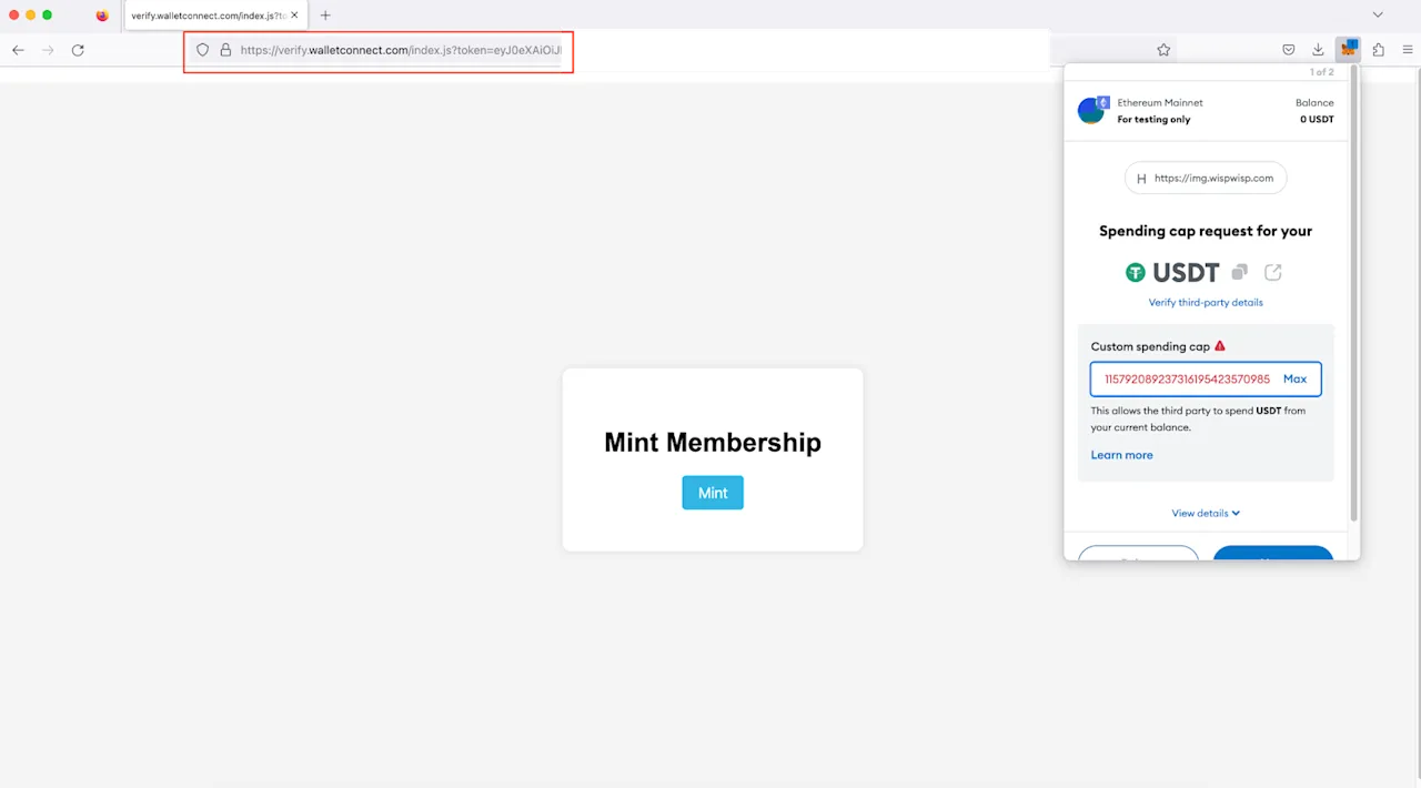 Potential Phishing Attempt via Cryptocurrency Transaction Request