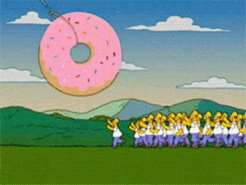 Homers chasing donut