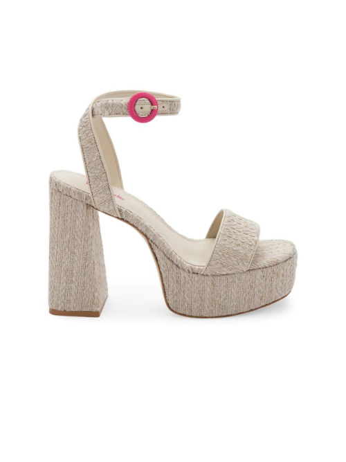 LARROUDE Dolly Raffia Platform Ankle-Strap Sandals