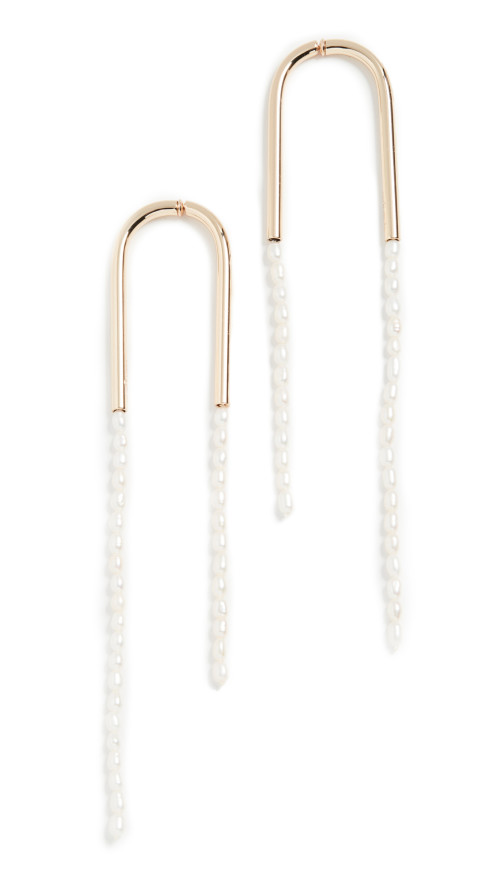  Cult Gaia Gold Meta Earrings with pearls 