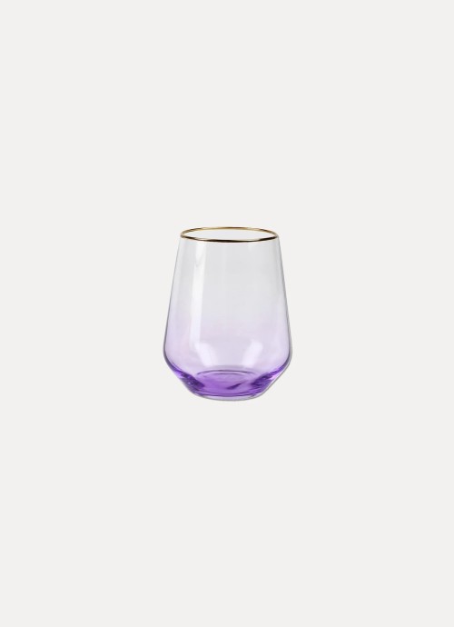 VIETRI Rainbow Amethyst Stemless Wine Glass