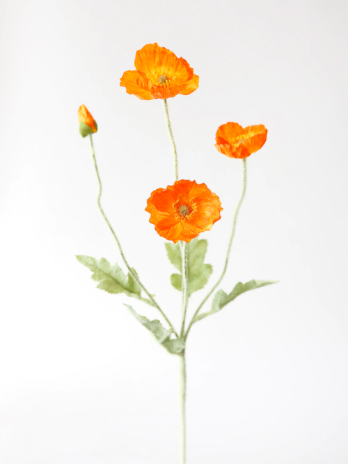 afloral Fake Poppy Flower in Orange