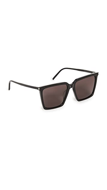 Saint Laurent Rectangular Sunglasses in black