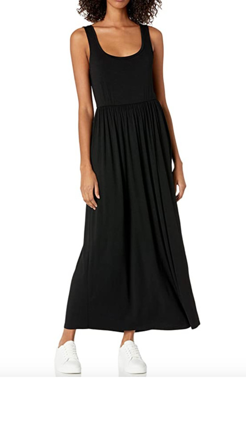 Amazon Essentials Women's Black Tank Waisted Maxi Dress
