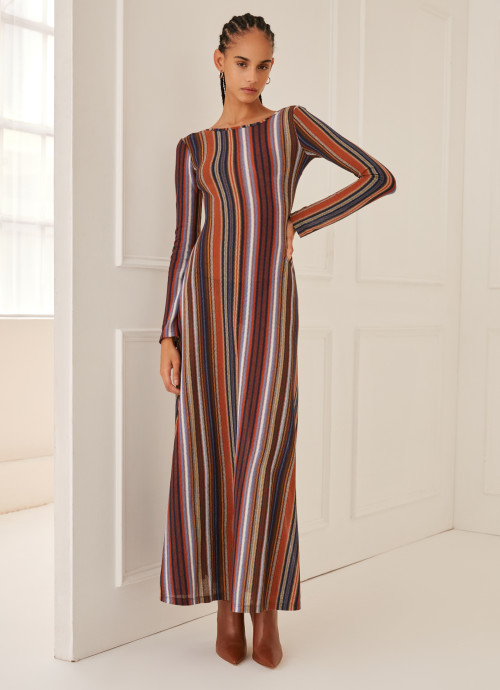 Striped Reversible Dress on Model