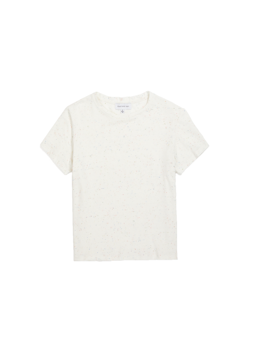 Junko Donegal Crewneck Tee in ivory