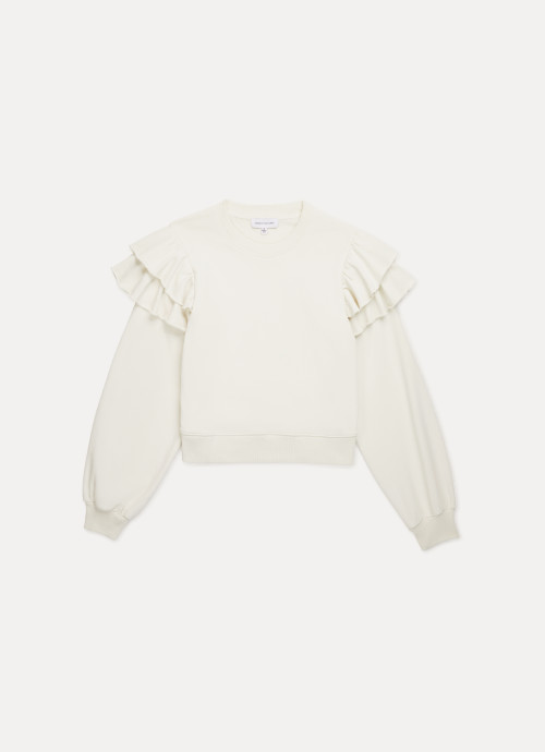 Ruffle Sweatshirt Ivory 