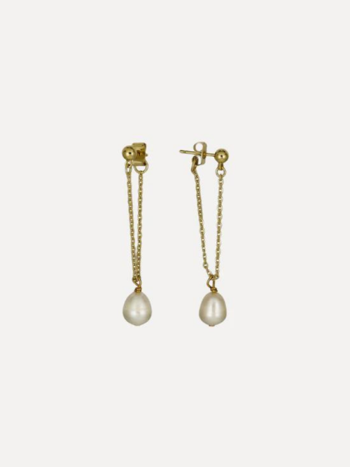 Rendor Zoey Earrings in gold with pearl
