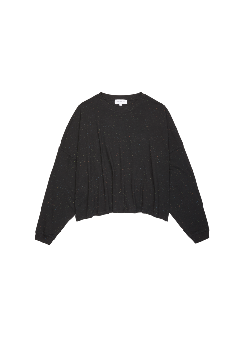 Clementine Donegal Sleeve Tee in Black