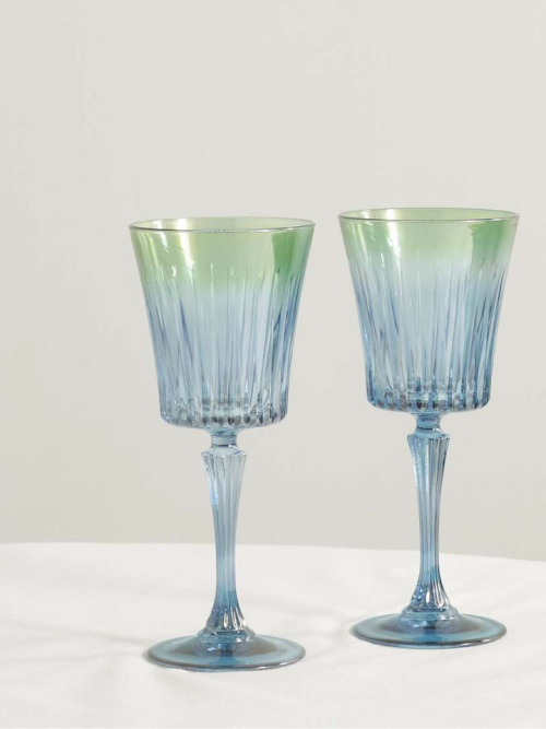 LUISA BECCARIA
Shaded set of two iridescent degradé water glasses