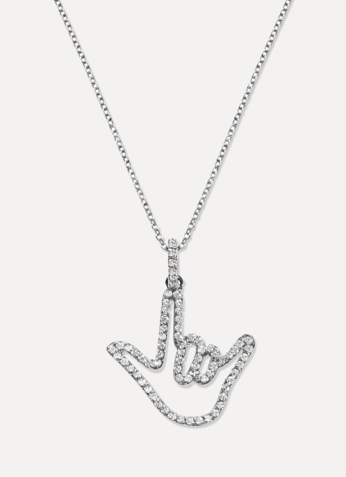 ROSEBYANDER
Love Sign Pendant Necklace with Diamonds
