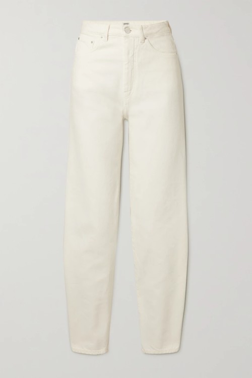 TOTÊME Barrel organic high-rise straight-leg jeans in white/ecru