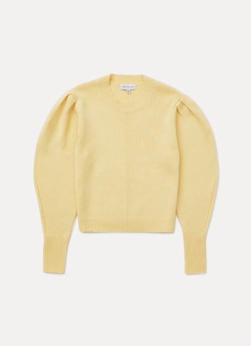 SOMETHING NAVY Minnie Puff Sleeve Sweater in yellow