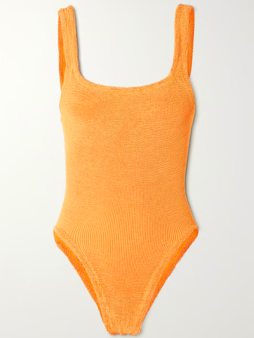 HUNZA G
+ NET SUSTAIN Seersucker swimsuit orange