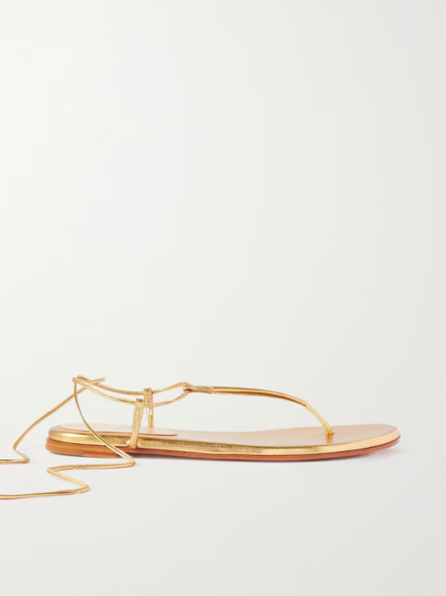 GIANVITO ROSSI Gwyneth metallic leather sandals