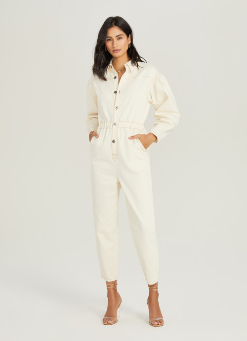 Twill Boilersuit Ivory