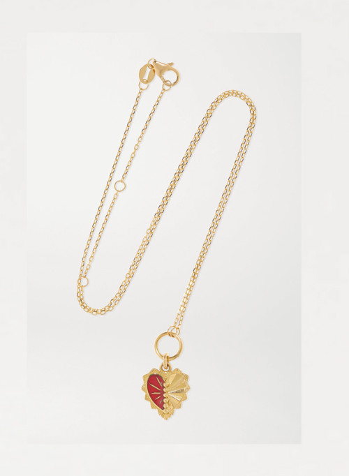 Foundrae Gold Mini Heart Love Token Necklace