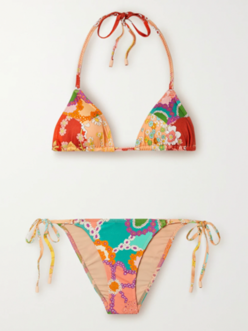 ZIMMERMANN Lola floral-print triangle halterneck bikini