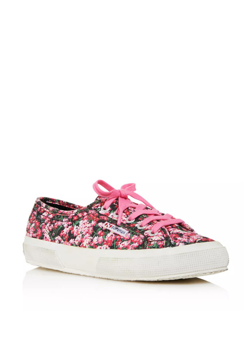 Superga x Mary Katrantzou Women's 2750 Canvas Low-Top Pink Floral Print Platform Sneakers