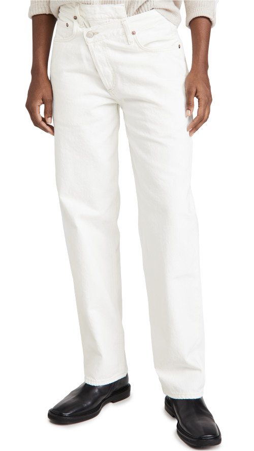 AGOLDE White Crisscross Upsized Jeans  