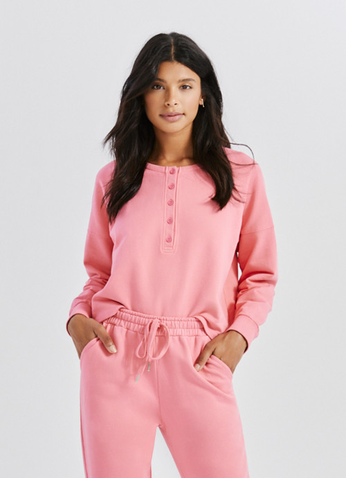 Henley Sweatshirt Pink