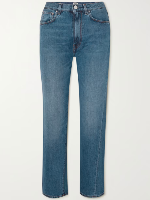 TOTÊME Cropped high-rise straight-leg jeans