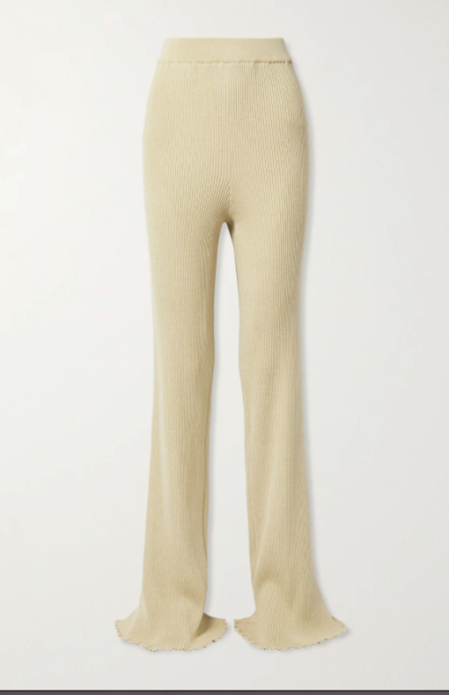 THE ROW
Carmine Ribbed Silk and Cotton-Blend Straight-Leg Pants