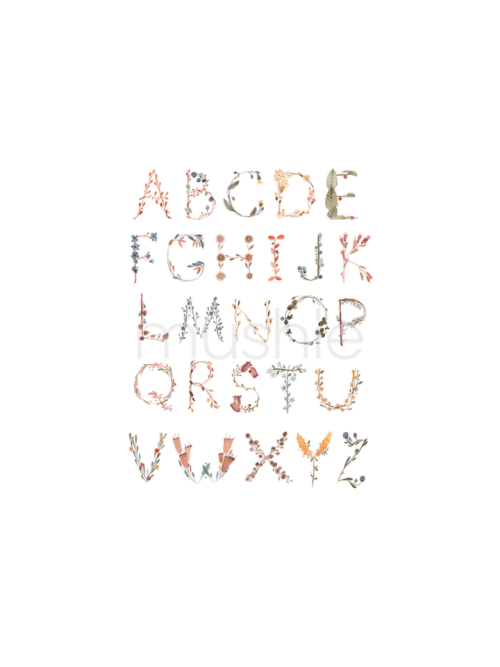 Mushie & Co. Alphabet Floral Poster