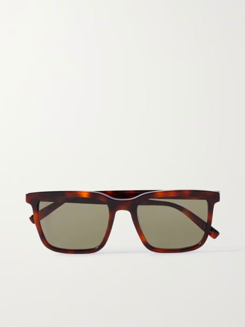 SAINT LAURENT EYEWEAR Square-frame tortoiseshell acetate sunglasses