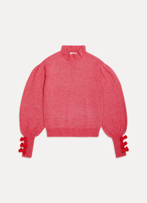 SOMETHING NAVY Pink Hattie Mockneck Sweater