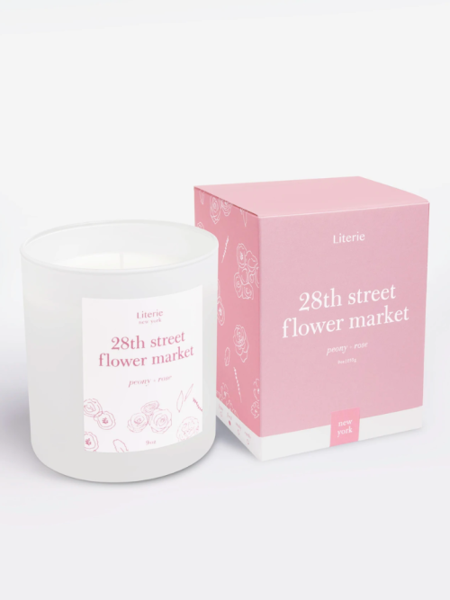 Literie Candle 28th street flower market peony + rose