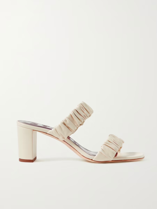 STAUD Frankie ruched leather sandals