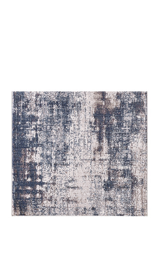 High Low Abstract Area Rug, Navy/Grey, 5' x 7'