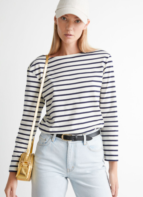 & Other Stories Breton Stripe Top white and navy blue 
