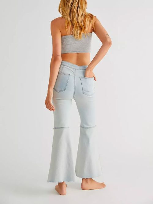 Free People Youthquake Crop Flare Jeans