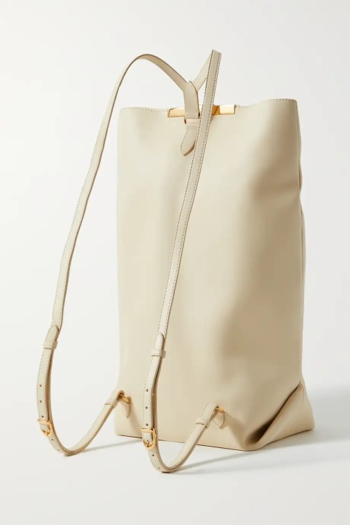 KHAITE Iris leather backpack in ivory