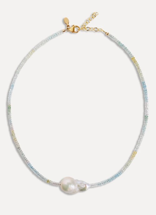 JOIE DIGIOVANNI Ombre Aquamarine Baroque Pearl Necklace